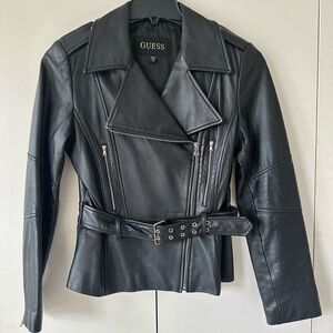 Guess genuine leather motorcycle jacket